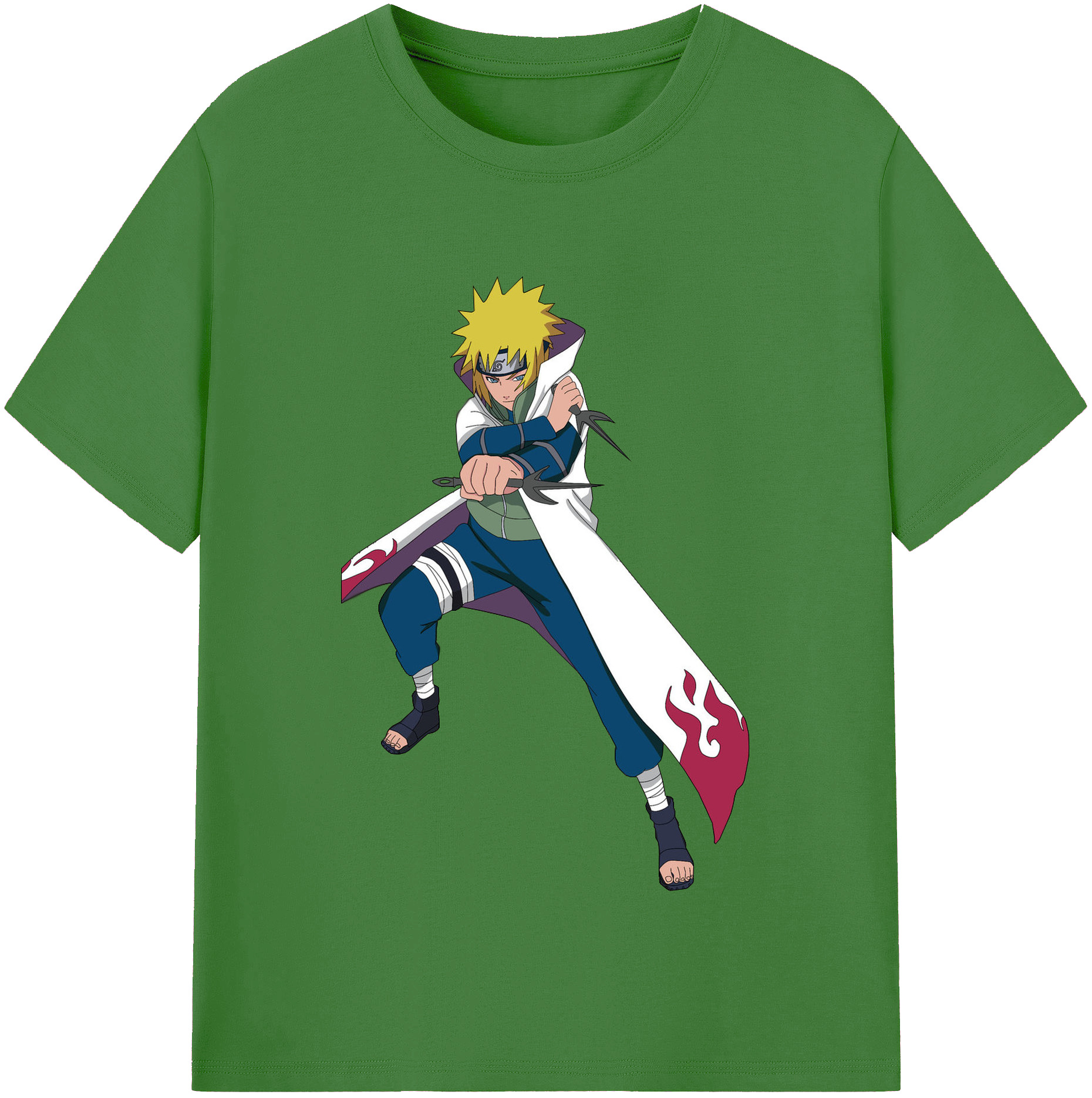 （画像用） NARUTO -ナルト- 波風 ミナト Namikaze Minato レディースカジュアルプリントTシャツ（綿100％）